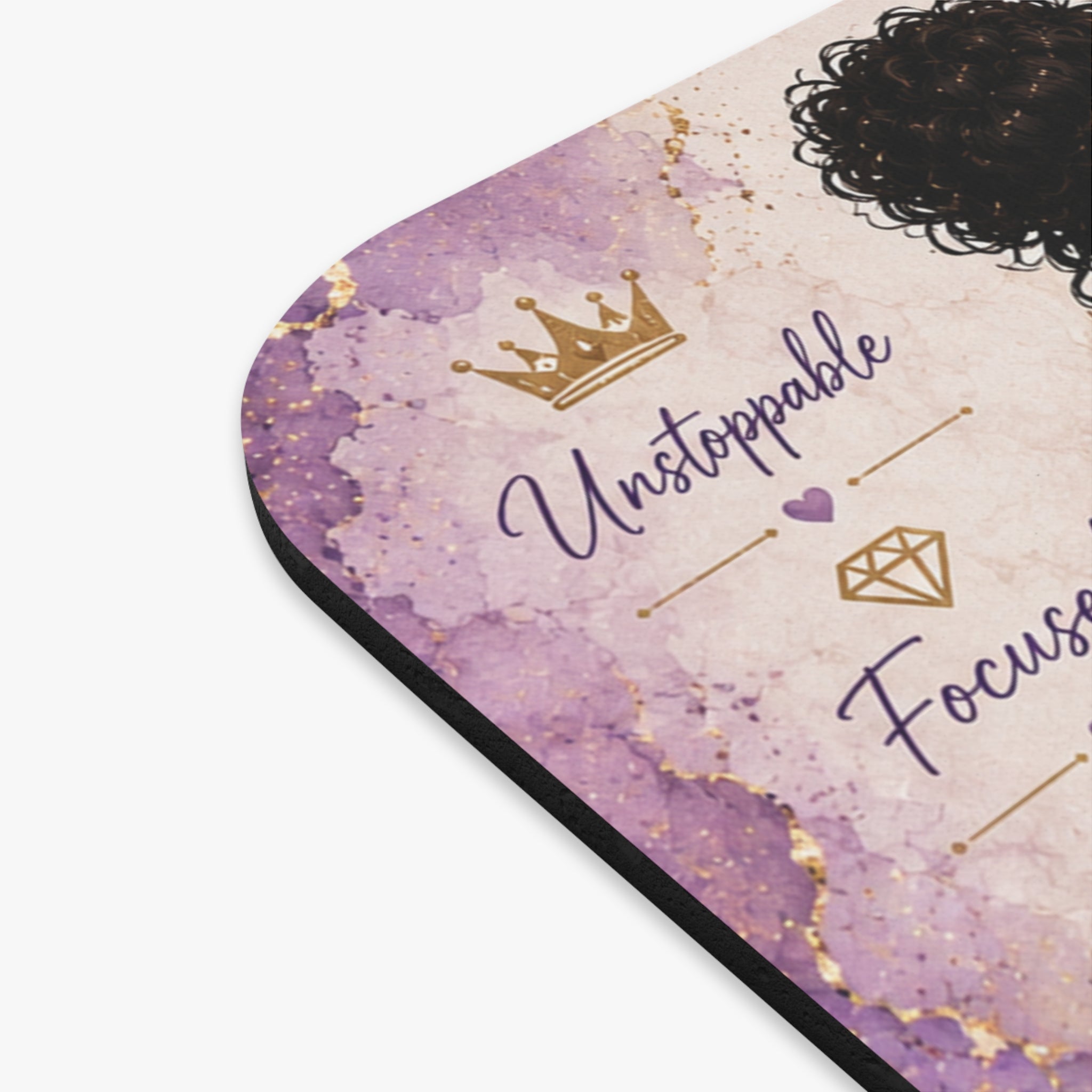Inspirational 'She Became Her Own Inspiration' Purple Desk Mouse Pad