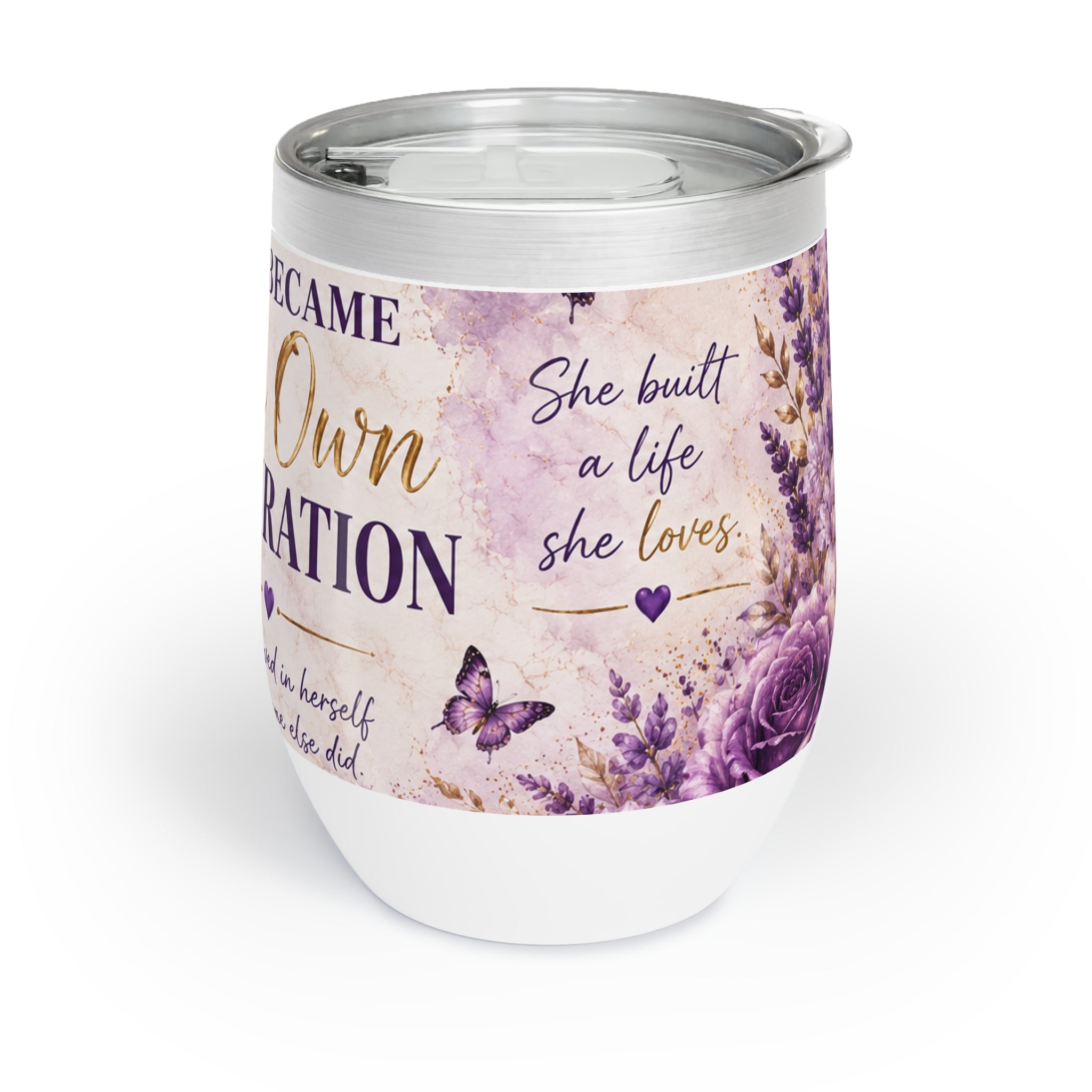 She Became Her Own Inspiration™ 12 oz Wine Tumbler