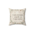 QuietBossEnergy™ Inspirational Throw Pillow – "I Deserve Love That Feels Like Peace"