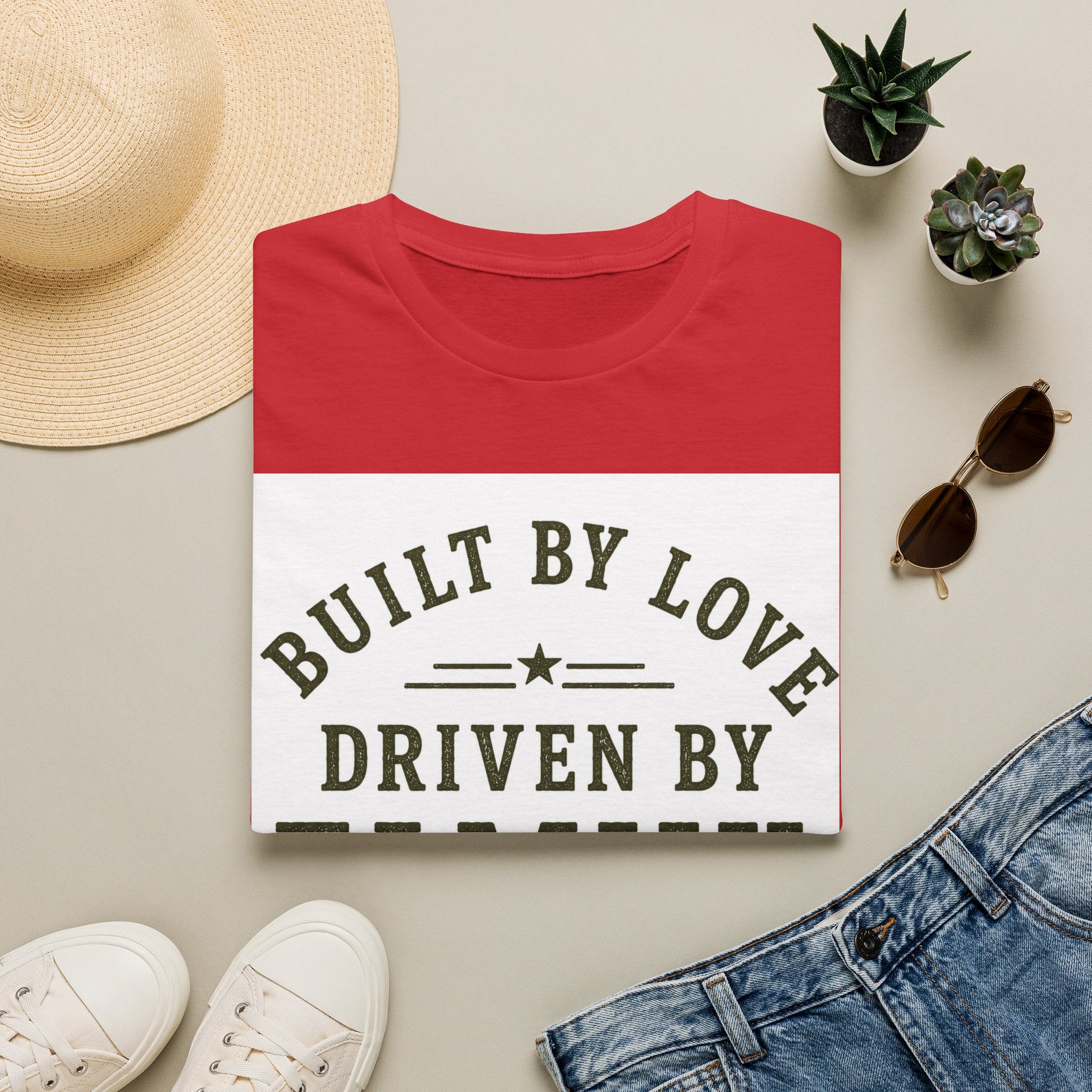 Built By Love Driven By Family T-Shirt — Best Dad Ever Graphic Tee