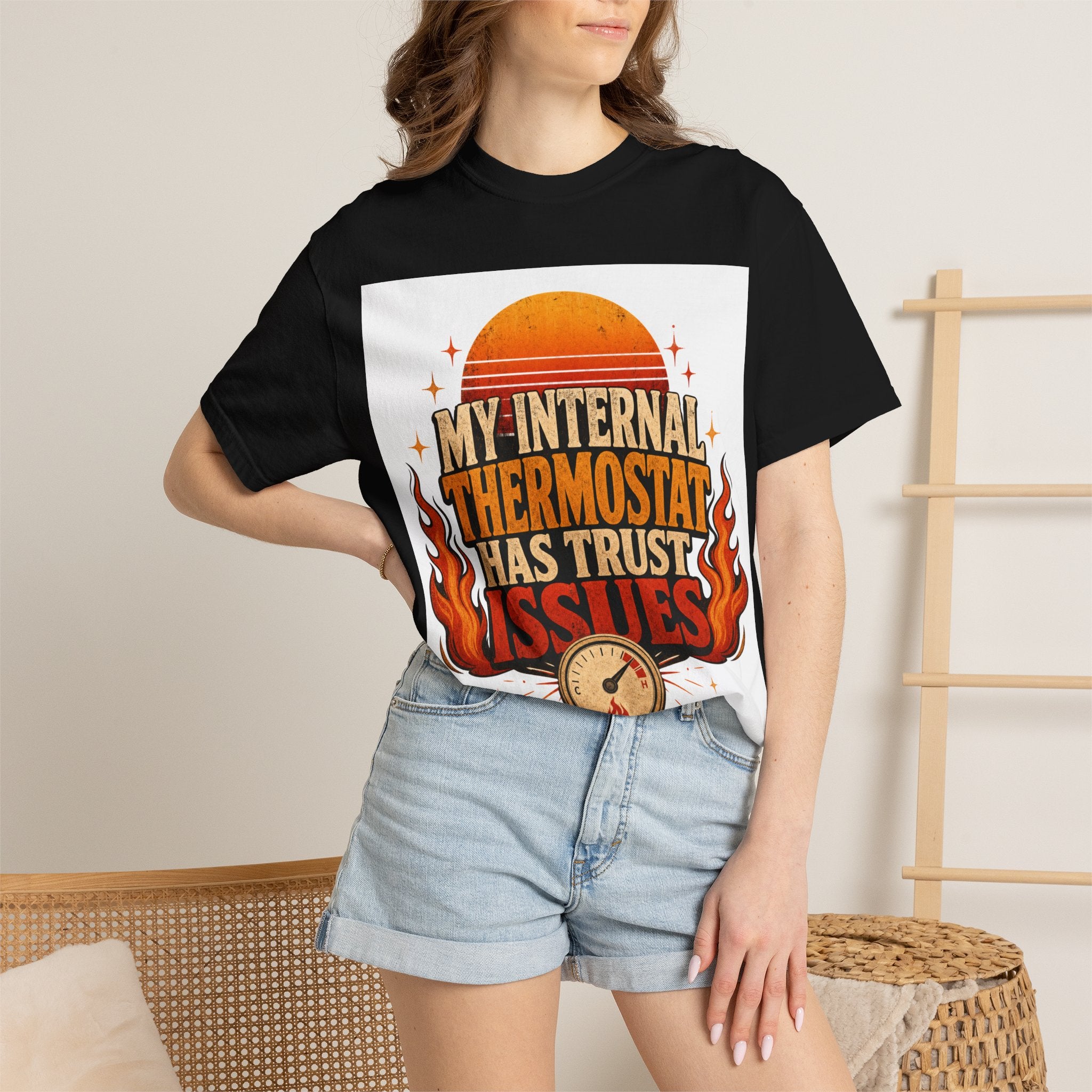 My Internal Thermostat Has Trust Issues Shirt | Funny Menopause Humor Tee | Hot Flash Gift
