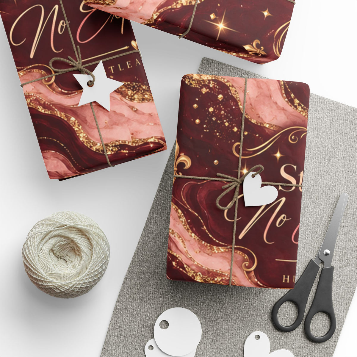 Hustle & Glow Luxury Wrapping Paper – Peace. Standards. No Explanations.