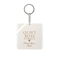 Quiet Boss Energy Square Keychain — "Protect Your Peace" Inspirational Accessory