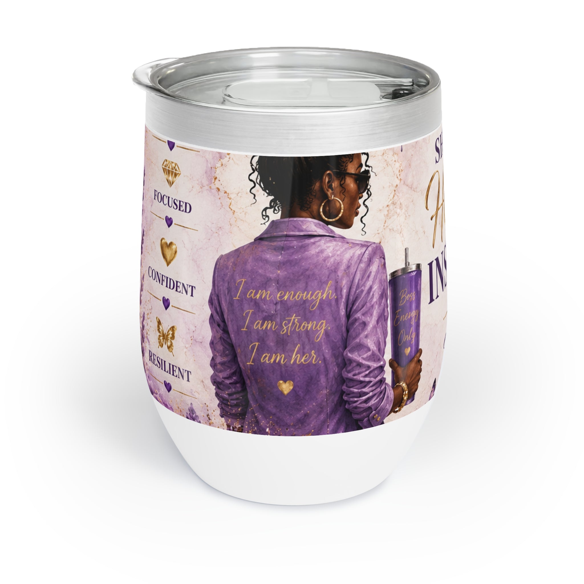 She Became Her Own Inspiration™ 12 oz Wine Tumbler