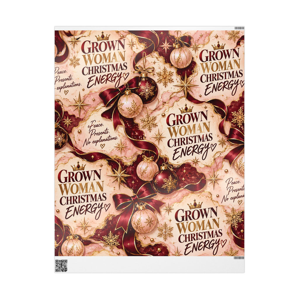 Grown Woman Christmas Energy Luxury Wrapping Paper | HustleAndGlow