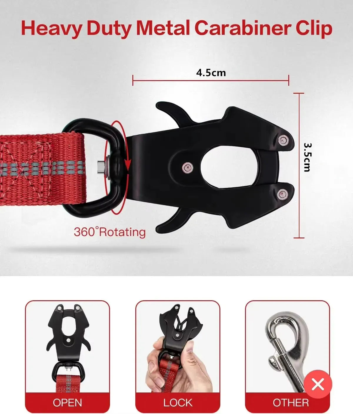 Heavy Duty Tactical Dog Leash with Dual Padded Handles | Large Breed