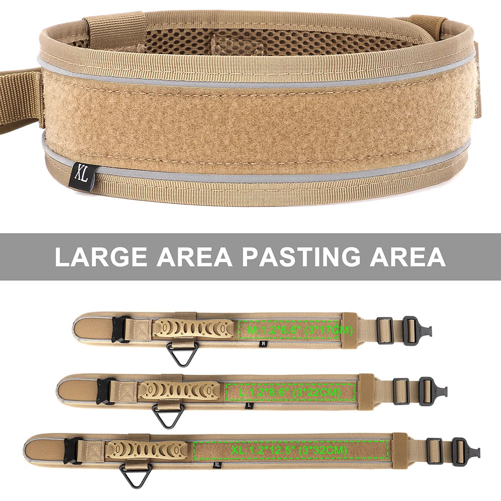 Heavy Duty 6.5cm Wide Tactical Dog Collar with Control Handle | Large Breed