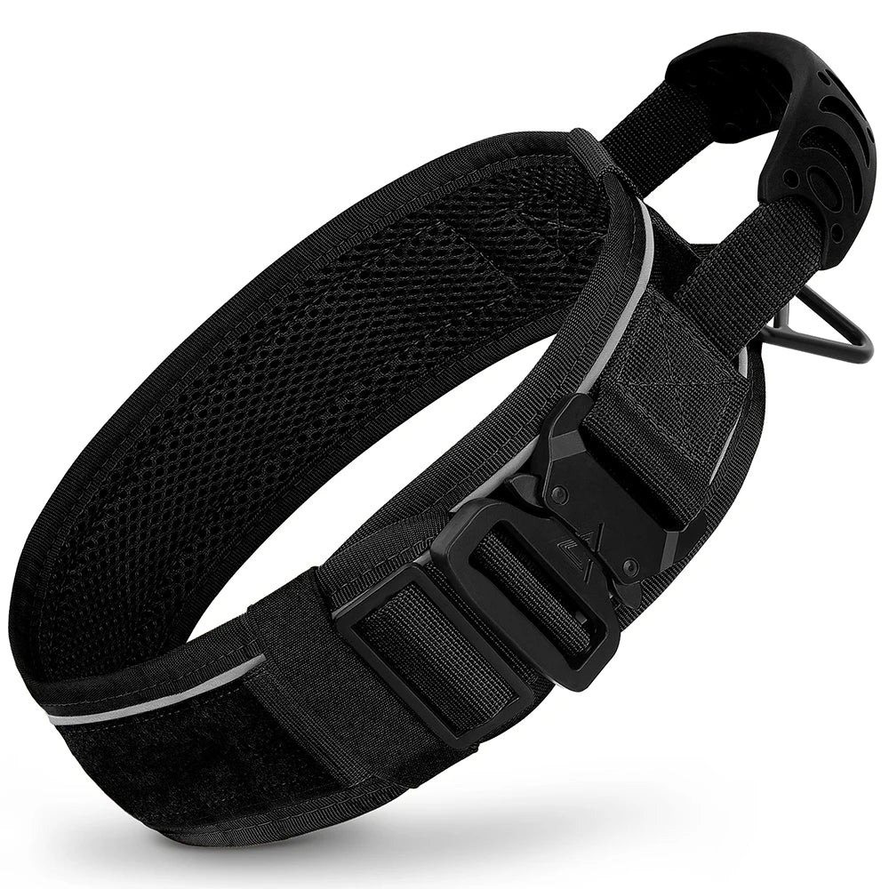 Heavy Duty 6.5cm Wide Tactical Dog Collar with Control Handle | Large Breed
