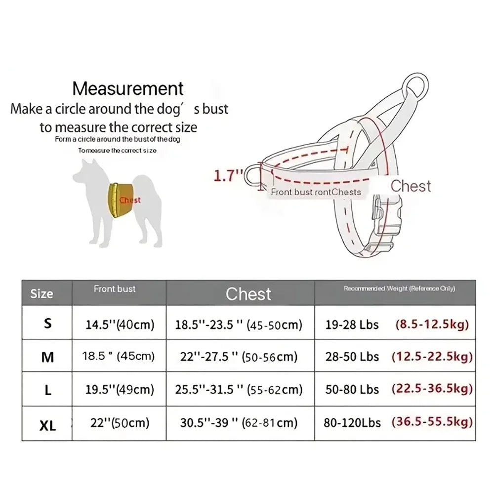 Heavy Duty Reflective No-Pull Dog Harness | Large Breed