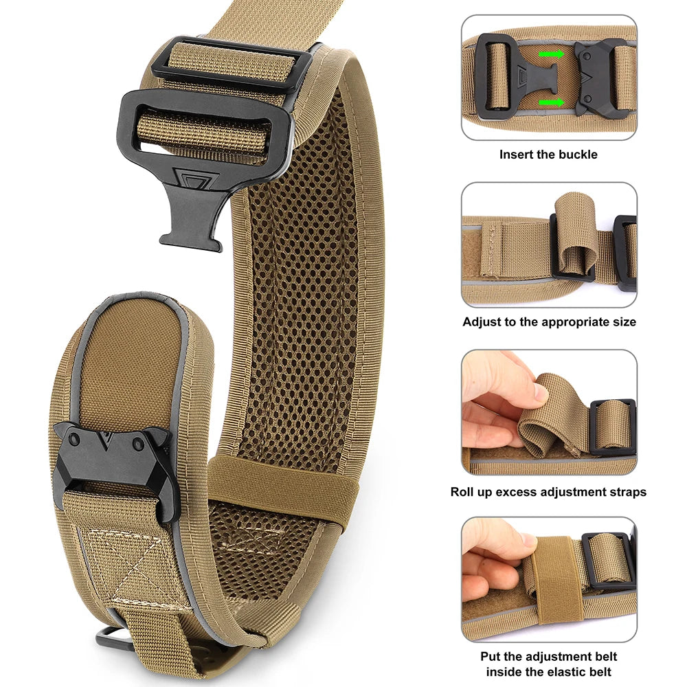 Heavy Duty 6.5cm Wide Tactical Dog Collar with Control Handle | Large Breed